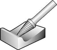 Ball nosed carbide burr. | Aluminium cut | 12 mm