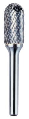 Ball nosed cylinder shape carbide burr. Universal cut. 12mm diameter.