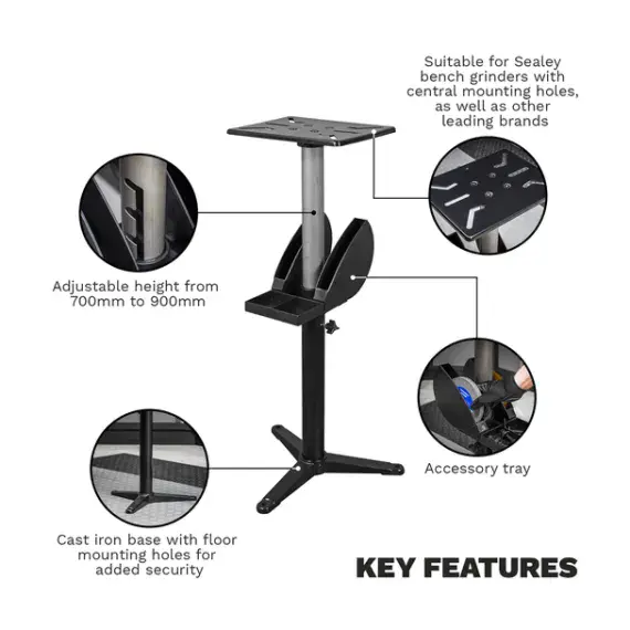 Adjustable Bench Grinder Floor Stand. Sealey BGST1