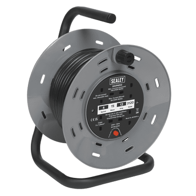 Cable Reel 15m 4 x 230V Thermal Trip. BCR153T