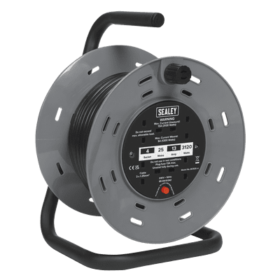 Cable Reel 25m 4 x 230V 1.25mm² Thermal Trip. BCR25