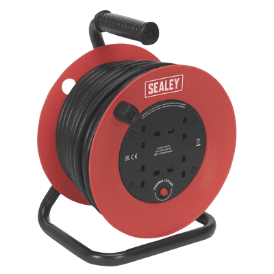 Cable Reel 25m 4 x 230V 2.5mm² Heavy-Duty Thermal Trip. CR22525