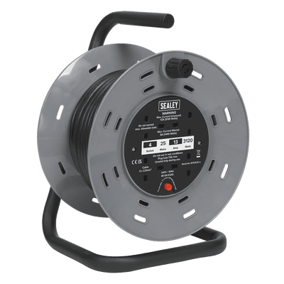 Cable Reel 25m 4 x 230V 2.5mm² Thermal Trip. BCR2525