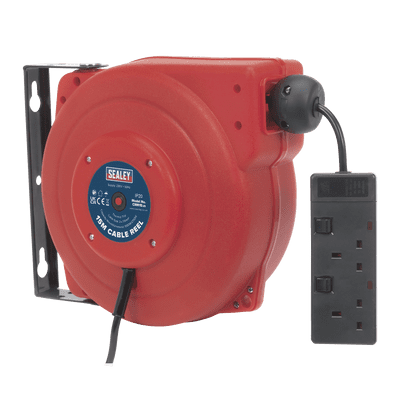 Cable Reel System Retractable 15m 2 x 230V Socket. CRM15