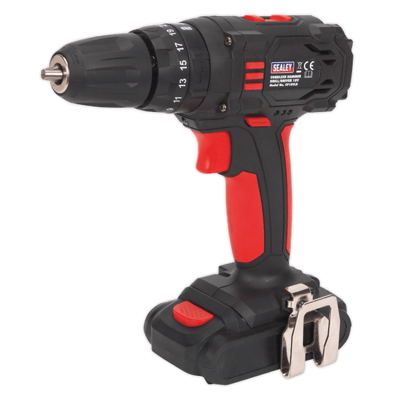 Sealey Cordless Hammer Drill/Driver Ø10mm 18V 2-Speed - Fast Charger. CP18VLD