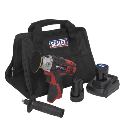 Cordless Polisher Kit Ø71mm 12V - 2 Batteries. Sealey CP1205KIT
