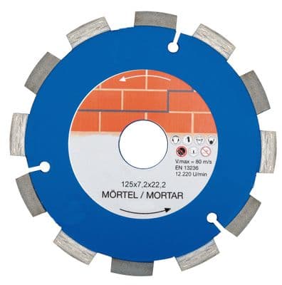 Diamond cutting blades for mortar raking