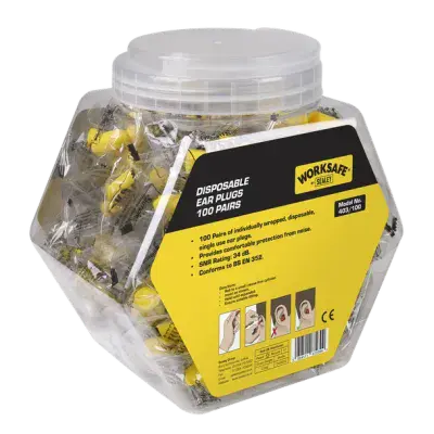 Ear Plugs Disposable Pack of 100 Pairs | PPE