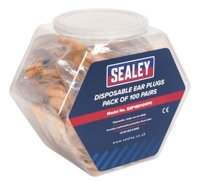 Ear Plugs Disposable Pack of 100 Pairs. SSP18D100PK