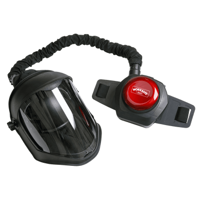 Face Shield with Powered Air Purifying Respirator (PAPR) for sanding, cleaning and polishing
