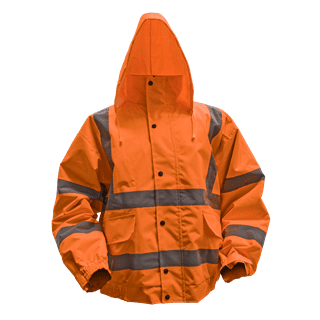 Hi-Vis Orange Jacket with Quilted Lining, Elasticated Waist & Cuffs. Various Sizes.