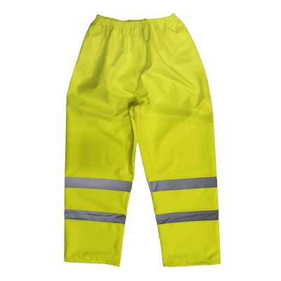 Hi-Vis Yellow Waterproof Trousers. Various Sizes.