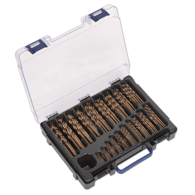 HSS Cobalt Fully Ground Drill Bit Assortment 170pc 1-10mm. Sealey DBS170CB
