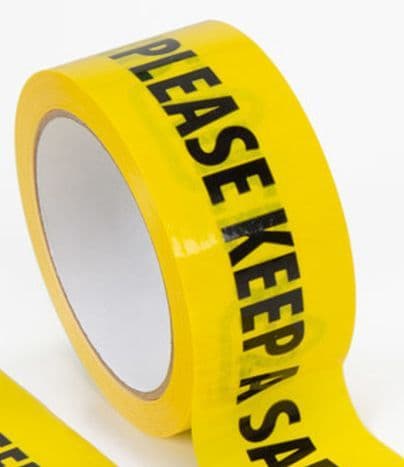 Please Keep A Safe Distance of 2 Metres Warning Tape Self-Adhesive