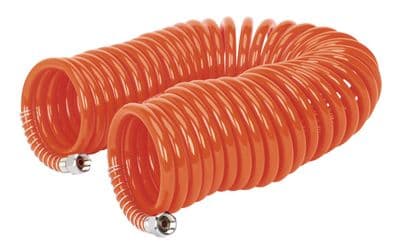 PU Coiled Air Hose 10m x Ø8mm with 1/4
