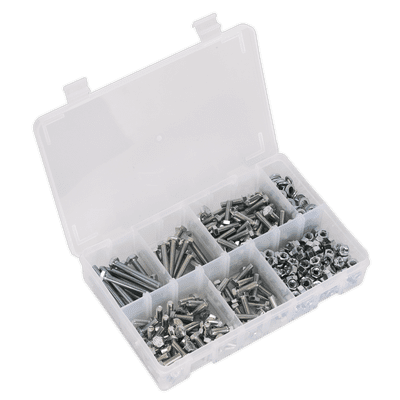 Setscrew, Nut & Washer Assortment 408pc High Tensile M6 Metric. AB050SNW