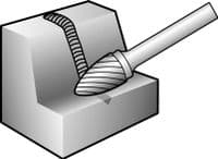 Tree shape tungsten carbide burr | Universal cut |  12 mm