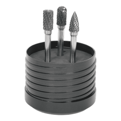Universal cut set of 3 carbide burrs. SDBK3