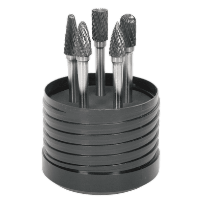 Universal cut set of 5 carbide burrs. SDBK5