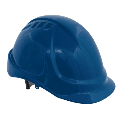 Vented Safety Helmet White/Blue/Yellow
