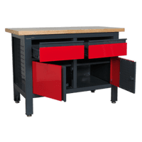 Workstation with 2 Drawers & 2 Cupboards.  Sealey AP1372A