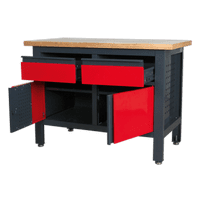 Workstation with 2 Drawers & 2 Cupboards.  Sealey AP1372A