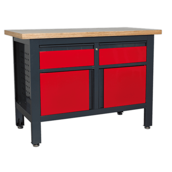 Workstation with 2 Drawers & 2 Cupboards.  Sealey AP1372A