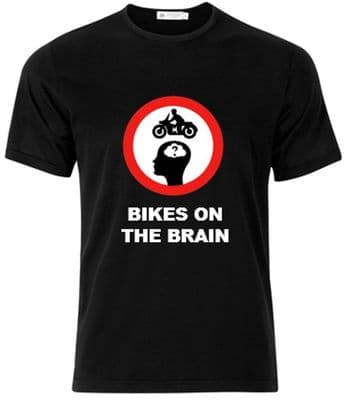 Bikes in the brain road sign tshirt