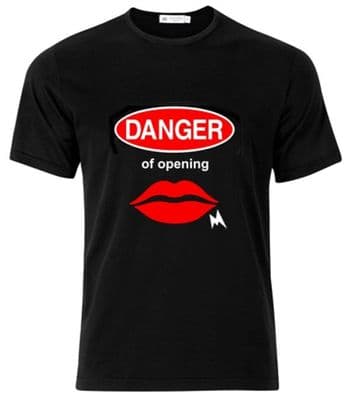 Danger of opening mouth road sign tshirt
