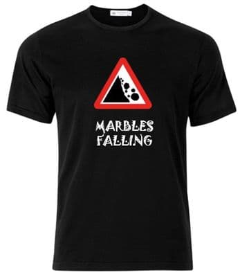marbles falling road sign tshirt