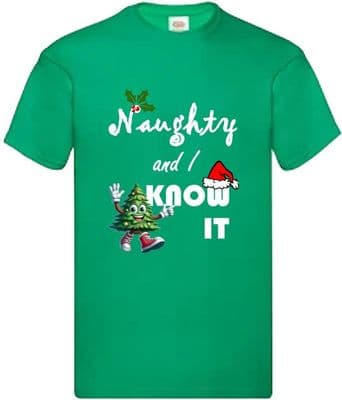 Naughty and I know it tshirt ADULTS
