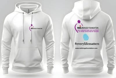 Neil's hugs foundation adult over the head hoodie