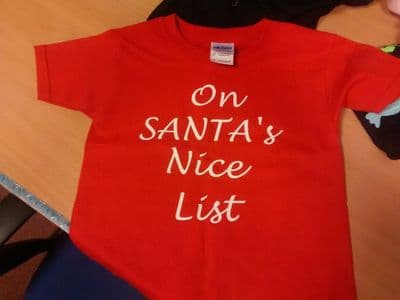 Santa's Nice List t-shirt ADULTS