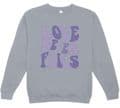 Love Never Fails Purple text  sweatshirt
