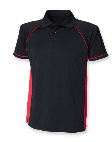 Red & Black Panel performance polo - Large