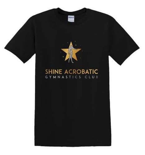 T Shirt black with Shine Acrobatics Star Logo on the front