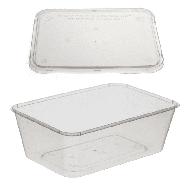 1 Litre Clear Container & Lid A1000