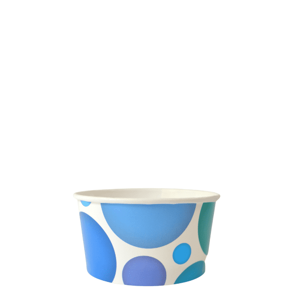 2 Scoop 155ml Spotty Blue Paper Ice Cream Tubs TYPE102