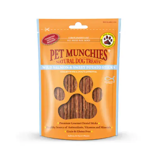 Pet Munchies Wild Salmon and Sweet Potato Dog Treats 90g