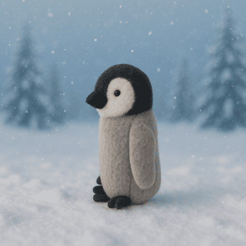 Plush Winter Penguin