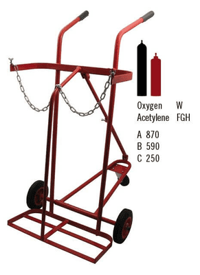 3 wheeled Oxygen/Acetylene Trolley