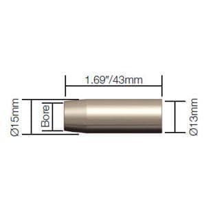 MIG Gas Nozzle 4492 – 9/16" (14mm) Diameter For Bernard 400/500 Welding Gun (Pack Of 5) - View #2