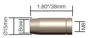 MB14 Short MIG Welding Nozzles