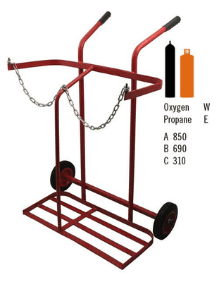 Oxygen/Propane cylinder trolley