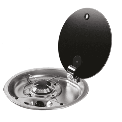 **CLEARANCE** - FC1345 ROUND 1 BURNER HOB WITH GLASS LID