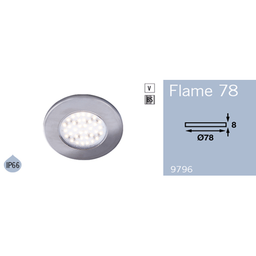 **CLEARANCE** - FLAME 78 - 36SMD, BRUSHED STEEL