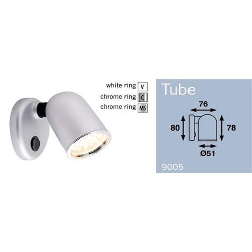 **CLEARANCE** - TUBE WALL LIGHTS - CROME OR MATT SILVER