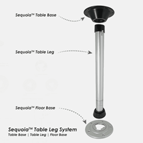27" SEQUOIA TABLE LEG SET SILVER