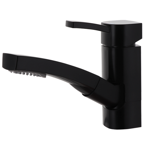 BLACK CAPRI MIXER TAP WITH PULL OUT SHOWER HEAD