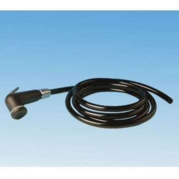 BLACK TRIGGER SHOWERHEAD & GREY PVC HOSE
